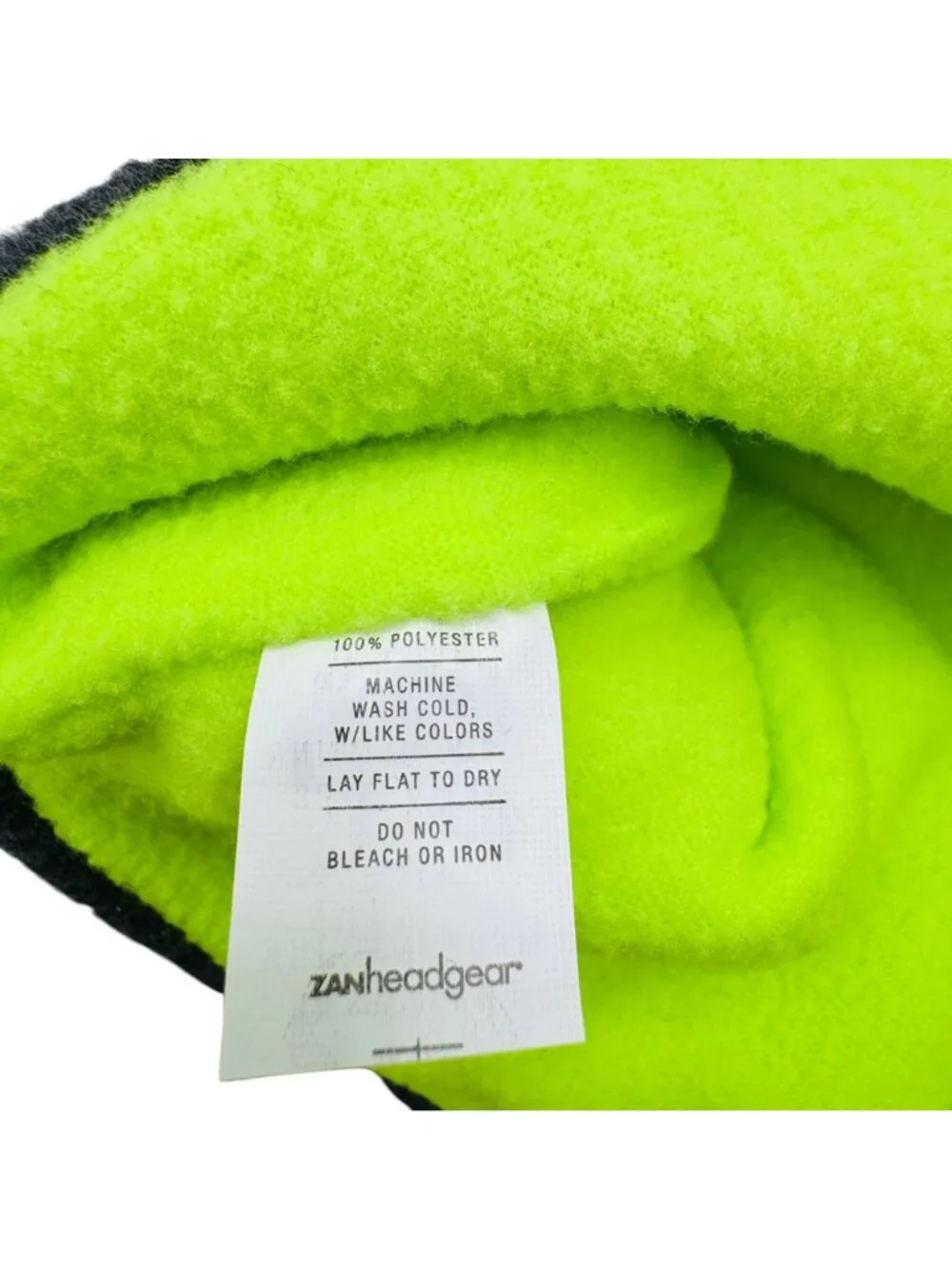 Zanheadgear Fleece Neck Gaiter Gray & Neon Green Reversible Warm & Comfortable
